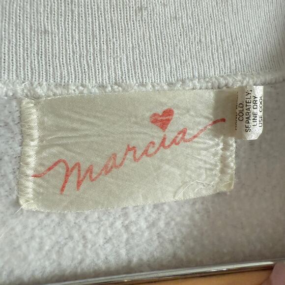 80s Vintage Marcia White and Neon Spandex Sequin Sweatshirt Oversized | Medium - Picture 4 of 6